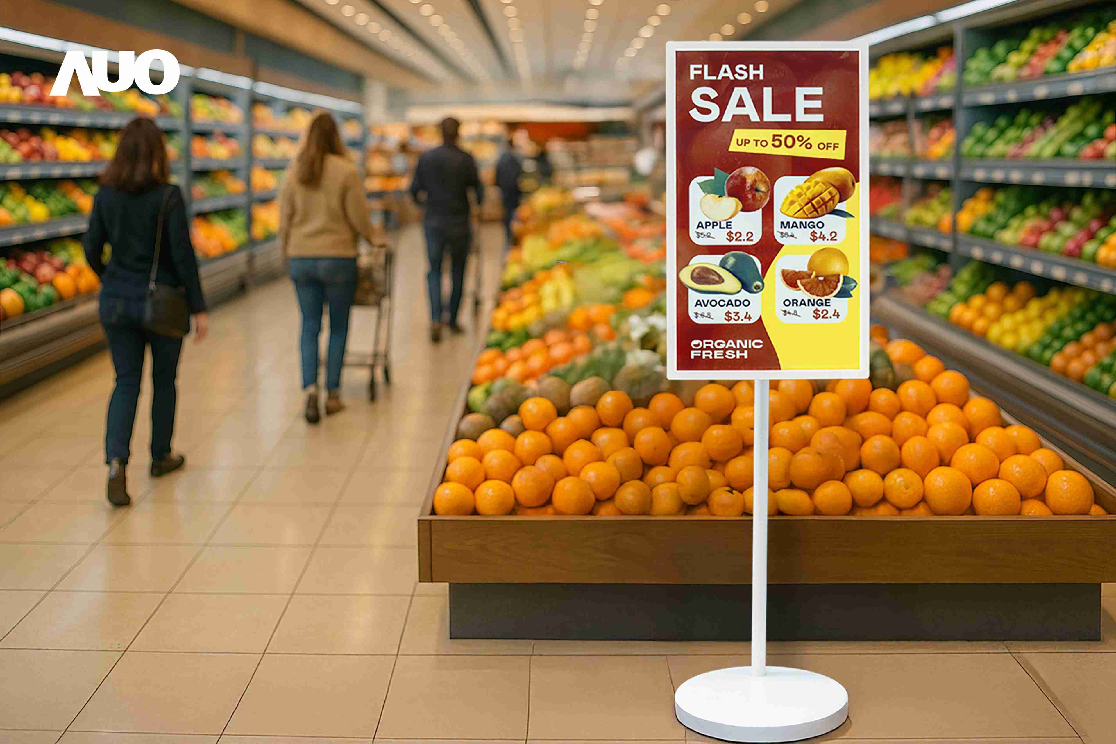 达擎首亮相低功耗、、全彩的〝aecoPost电子纸解决方案〞，，，仅在更新画面时需要微量的电力驱动，，，，无需布建电线的便捷设计，，，，使其可灵活应用、、随意置放，，，，并可透过云端或行动装置app，，，轻松管理及排程广告内容，，，晋升店头营销利器。。。